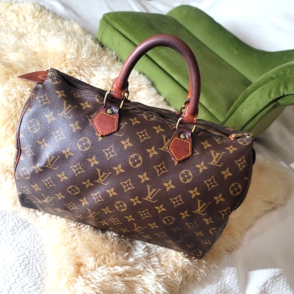 Louis Vuitton Monogram Speedy 35  Authentic Vintage color Brown Used/Pre-Loved - Picture 4 of 17